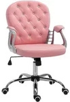 Vinsetto Ergonomischer, Rosa, Kunststoff, 60.5x103x59.5 cm, Arbeitszimmer,