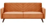 Beliani 3-Sitzer-Schlafsofa, Orange, Textil, 200x87x95 cm, Wohnzimmer, Sofas &