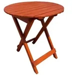 Gardenson Gartentisch, Braun, Holz, Eukalyptusholz, massiv, rund, X-Form, 45x50x45