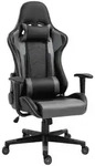 Vinsetto Ergonomischer, Schwarz, Kunststoff, 74x136x67.5 cm, Kinder- & Jugendzimmer,