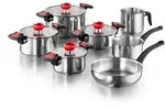 Kopf Topfset, Silber, Metall, Rund, w&auml;rmeisolierter Griff, Kochen, T&ouml;pfe, Topfsets
