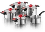 Kopf Topfset, Silber, Metall, Rund, w&auml;rmeisolierter Griff, Kochen, T&ouml;pfe, Topfsets