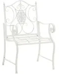 CLP Gartenstuhl, Wei&szlig;, Schwarz, Metall, 62x94x53 cm, Gartenm&ouml;bel, Gartenst&uuml;hle,