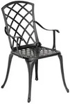 Gardenson Gartensessel Rhodos, Graphit, Metall, Raute, 50x55x88 cm, Gartenm&ouml;bel,
