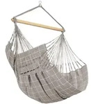 La Siesta H&auml;ngesessel Comfort Outdoor, Wei&szlig;, Hellgrau, Holz, Textil, Bambus,