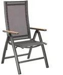 Zebra Gartenklappsessel Fly, Graphit, Grau, Teak, Holz, Metall, Teakholz, eckig,
