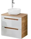 Lomado Waschtisch, Wei&szlig;, Holzwerkstoff, 61x77x46 cm, Badezimmer,