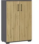 Germania Aktenschrank, Graphit, Eiche, Holzwerkstoff, 2 F&auml;cher, 80x123x40 cm,