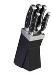 Justinus Messerblock, Schwarz, Holz, 6-teilig, 8.5x22x14 cm, Kochen, K&uuml;chenmesser,