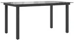 vidaXL Gartentisch,, Schwarz, Metall, rechteckig, 90x74x150 cm, Gartenm&ouml;bel,