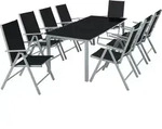 tectake Sitzgruppe, Silber, Kunststoff, Gartenm&ouml;bel, Gartenm&ouml;bel-Sets