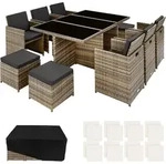 tectake Loungem&ouml;bel-Set, Natur, Kunststoff, Rechteckig, Gartenm&ouml;bel,