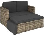 tectake Rattanlounge, Natur, Kunststoff, Organisch, Loungem&ouml;bel, Gartenlounge-Sets