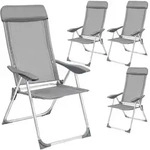 tectake Gartenstuhl, Grau, Metall, 59x110x73 cm, Gartenm&ouml;bel, Gartenst&uuml;hle,