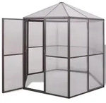 vidaXL Gew&auml;chshaus, Braun, Kunststoff, 210x230x240 cm, Gartenzubeh&ouml;r,