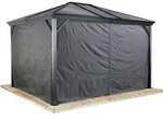 Pavillon-Seitenteil, Anthrazit, Textil, 296x296 cm, Sonnen- & Sichtschutz, Pavillons