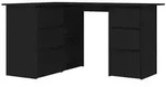 vidaXL Eckschreibtisch, Schwarz, Holz, 100x76x145 cm, Arbeitszimmer, Schreibtische,