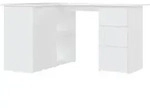 vidaXL Eckschreibtisch, Wei&szlig;, Holzwerkstoff, 100x76x145 cm, Arbeitszimmer,