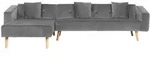 Beliani Ecksofa, Grau, Textil, 4-Sitzer, L-Form, 303x98 cm, Wohnzimmer, Sofas &