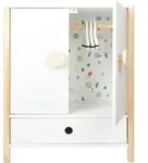 small foot Puppenkleiderschrank Little Button, Mehrfarbig, Holz, 40x48x28 cm, EN 71,