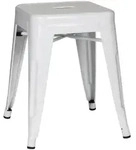 Mid.you Hocker, Wei&szlig;, Metall, quadratisch, 39x46x39 cm, stapelbar, Wohnzimmer,