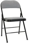 Mid.you Klappstuhl, Schwarz, Hellgrau, Metall, Textil, A-Form, 44x80x49 cm, klappbar,
