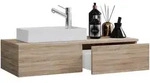 Mid.you Waschtischkombi, Sonoma Eiche, Keramik, 1 Schublade(n) Schubladen, 85 cm,