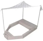 Roba Sandkasten, Grau, Holz, Stern/Sternzeichen, Bootsf&ouml;rmig, 65x109x154 cm, unisex,