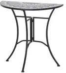 Gardenson Gartentisch, Schwarz, Metall, Keramik, Mosaik, rund, 70x71x35.5 cm,
