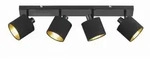 Strahler Tommy, Schwarz, Gold, Metall, Textil, 70x19x17.6 cm, Lampen & Leuchten,