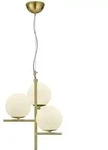 Trio Leuchten H&auml;ngeleuchte Pure, Wei&szlig;, Messing, Metall, Glas, Kugel,Kugel, 150 cm,