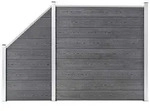 vidaXL Zaun_Set, Grau, Holzwerkstoff, 273x186 cm, Sonnenschutz & Sichtschutz,