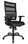 Topstar Drehstuhl, Schwarz, Kunststoff, Textil, Drehkreuz, 48x96-114x48 cm, Lga, Made