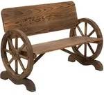 Outsunny Gartenbank, Dunkelbraun, Holz, 58x80x114 cm, Gartenm&ouml;bel, Gartenb&auml;nke