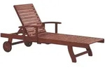 Beliani Gartenliege, Dunkelbraun, Holz, 64x74x196 cm, Gartenm&ouml;bel, Gartenliegen