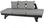 Gardenson Loungegarnitur, Grau, Schwarz, Metall, Kunststoff, Textil, F&uuml;llung: