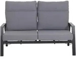 Siena Garden Loungesofa, Anthrazit, Metall, Kunststoff, Textil, 2-Sitzer, F&uuml;llung: