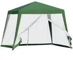 Outsunny Gartenpavillon, Gr&uuml;n, Metall, Kunststoff, 300x245x300 cm, Sonnen- &