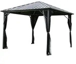 Home Deluxe Pavillon, Anthrazit, Metall, 298x268x298 cm, Sonnen- & Sichtschutz,
