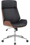 CLP Drehstuhl, Schwarz, Walnuss, Metall, 58x110x66 cm, Arbeitszimmer, B&uuml;rost&uuml;hle,