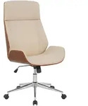 CLP Drehstuhl, Creme, Walnuss, Metall, 58x110x66 cm, Arbeitszimmer, B&uuml;rost&uuml;hle,