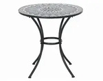 Gardenson Gartentisch, Schwarz, Metall, Keramik, Mosaik, rund, 70x71x70 cm,