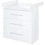 Roba Wickelkommode, Wei&szlig;, Holzwerkstoff, 3 Schubladen, Rechteckig, 88.5x98x75 cm,