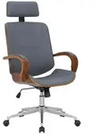 CLP Drehstuhl, Grau, Walnuss, Metall, 70x118x70 cm, Arbeitszimmer, B&uuml;rost&uuml;hle,