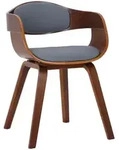CLP Armlehnenstuhl, Grau, Walnuss, Holz, 49x73x46 cm, Esszimmer, St&uuml;hle,