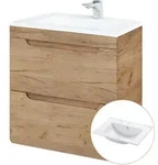 Lomado Waschtisch, Braun, Holzwerkstoff, 61x61x46 cm, Badezimmer,