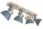 Deckenspots, Grau, Holz, Metall, Eiche, 15x23x90 cm, drehbar, Lampen & Leuchten,