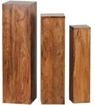Mid.you Blumentischset, Sheesham, Holz, 3-teilig, Sheesham, massiv, quadratisch,