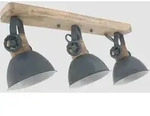 Deckenspots, Anthrazit, Kupfer, Holz, Metall, Eiche, 59x19x23 cm, drehbar, Lampen &