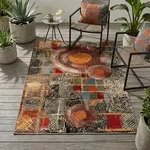 Gino Falcone Outdoorteppich, Mehrfarbig, Textil, Abstrakt, Rechteckig, 80x165 cm,